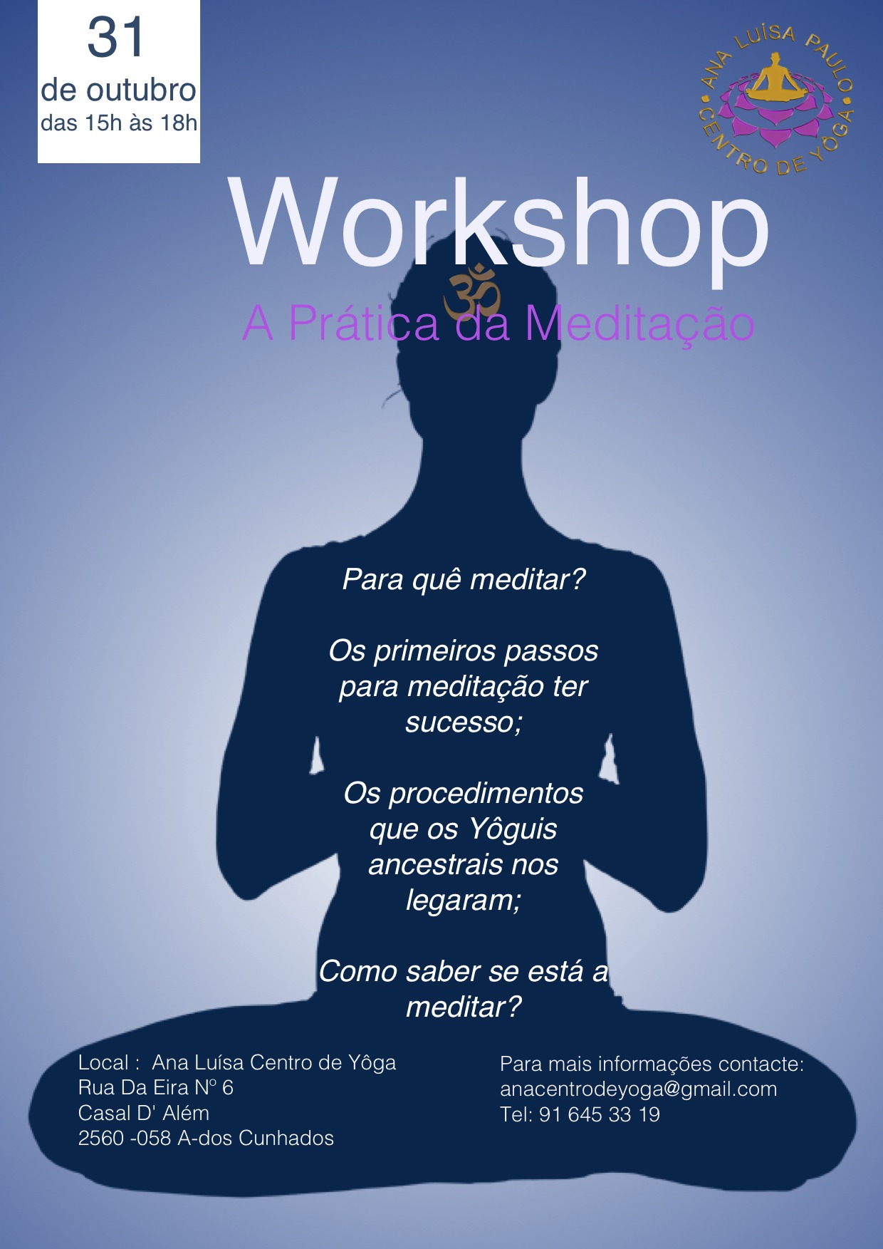 Workshop – A prática da Meditação – 31 de Outubro