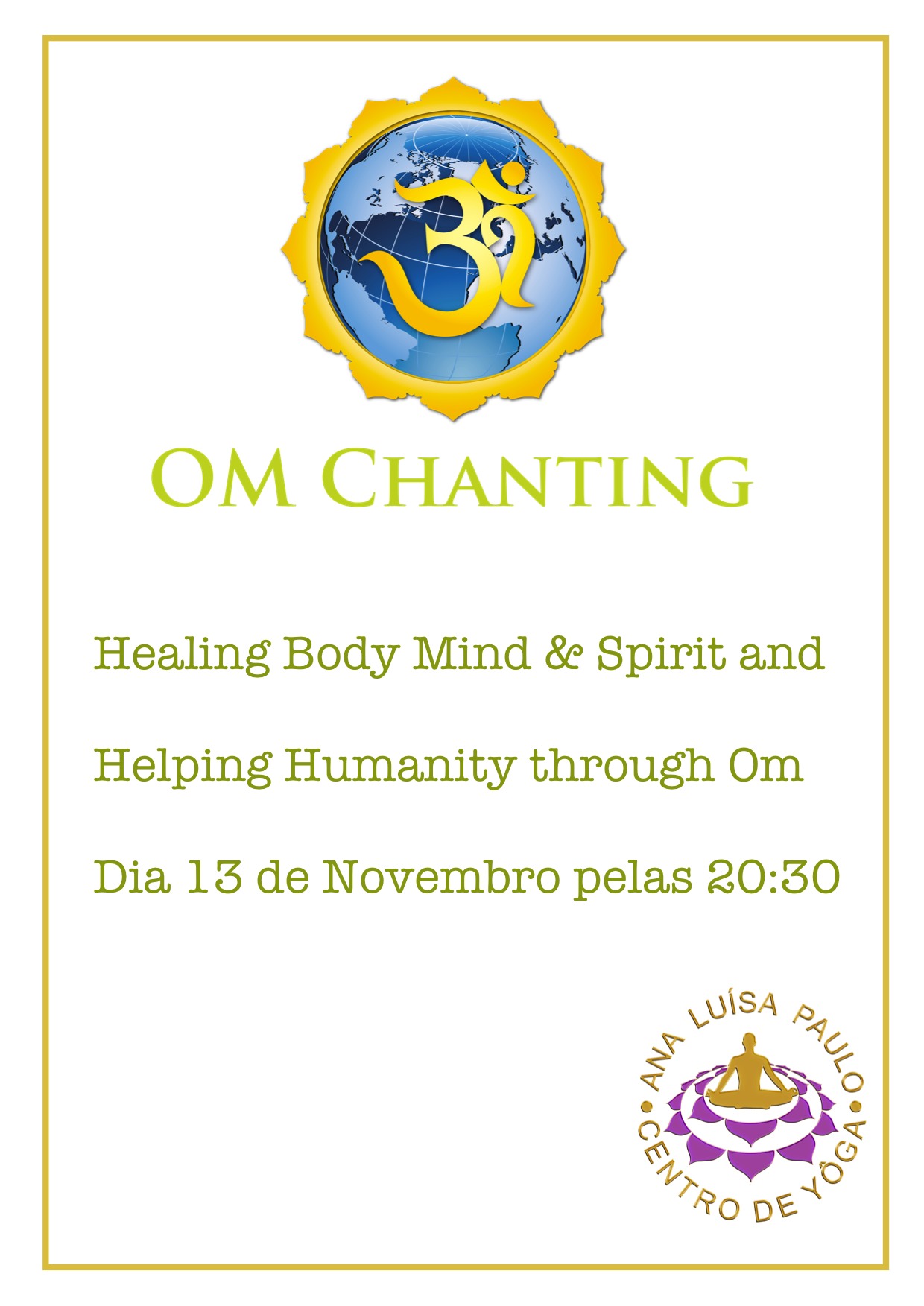 Om Chanting dia 13 de Outubro às 20:30